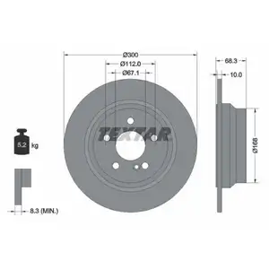 TEXTAR 92115405 Bremsscheiben 2 Stück hinten für MERCEDES-BENZ TEXTAR 92115405 Bremsscheiben 2 Stück hinten für MERCEDES-BENZ
