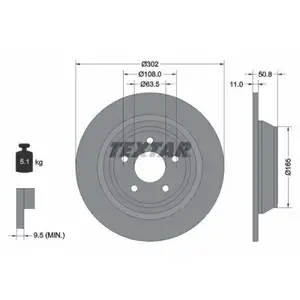 TEXTAR 92268703 Bremsscheiben 2 Stück hinten TEXTAR 92268703 Bremsscheiben 2 Stück hinten