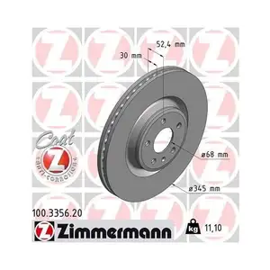 Zimmermann 100.3356.20 Bremsscheiben 2 Stück AUDI Zimmermann 100.3356.20 Bremsscheiben 2 Stück AUDI