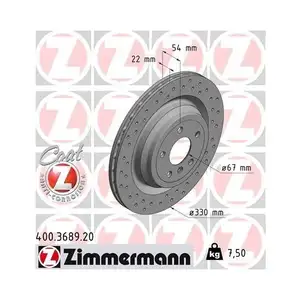 ZIMMERMANN 400.3689.20 Bremsscheiben 2 Stück hinten für MERCEDES-BENZ ZIMMERMANN 400.3689.20 Bremsscheiben 2 Stück hinten für MERCEDES-BENZ