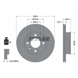 TEXTAR 92147103 Bremsscheiben 2 Stück vorne KIA TEXTAR 92147103 Bremsscheiben 2 Stück vorne KIA