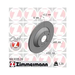 Zimmermann 100.3335.20 Bremsscheiben 2 Stück AUDI Zimmermann 100.3335.20 Bremsscheiben 2 Stück AUDI