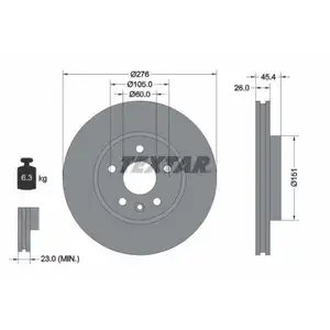 TEXTAR 92277103 Bremsscheiben 2 Stück vorne für OPEL TEXTAR 92277103 Bremsscheiben 2 Stück vorne für OPEL