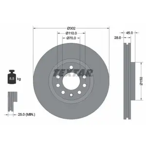 TEXTAR 92118303 Bremsscheiben 2 Stück OPEL TEXTAR 92118303 Bremsscheiben 2 Stück OPEL