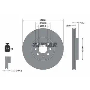 TEXTAR 92124603 Bremsscheiben 2 Stück OPEL TEXTAR 92124603 Bremsscheiben 2 Stück OPEL