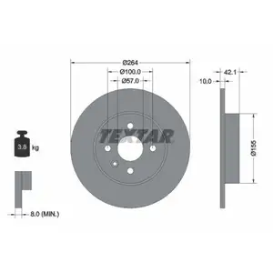 TEXTAR 92124703 Bremsscheiben 2 Stück OPEL TEXTAR 92124703 Bremsscheiben 2 Stück OPEL