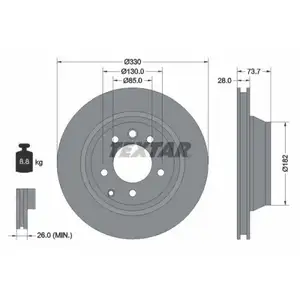 TEXTAR 92122005 Bremsscheiben 2 Stück hinten für PORSCHE TEXTAR 92122005 Bremsscheiben 2 Stück hinten für PORSCHE