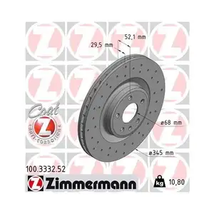Original ZIMMERMANN 100.3332.52 Bremsscheiben 2 Stück für AUDI Original ZIMMERMANN 100.3332.52 Bremsscheiben 2 Stück für AUDI