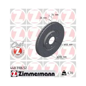Original ZIMMERMANN 440.3106.52 Bremsscheiben 2 Stück für CITROËN Original ZIMMERMANN 440.3106.52 Bremsscheiben 2 Stück für CITROËN