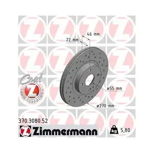 Original ZIMMERMANN 370.3080.52 Bremsscheiben 2 Stück für MAZDA Original ZIMMERMANN 370.3080.52 Bremsscheiben 2 Stück für MAZDA