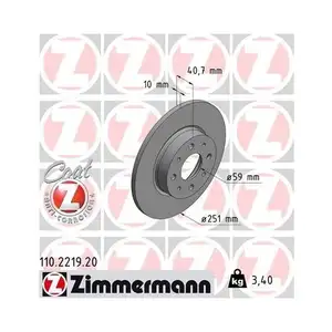 Zimmermann 110.2219.20 Bremsscheiben 2 Stück ALFA ROMEO Zimmermann 110.2219.20 Bremsscheiben 2 Stück ALFA ROMEO