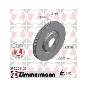 ZIMMERMANN 290.2261.20 Bremsscheiben 2 Stück für JAGUAR ZIMMERMANN 290.2261.20 Bremsscheiben 2 Stück für JAGUAR