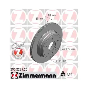 ZIMMERMANN 290.2259.20 Bremsscheiben 2 Stück für JAGUAR DAIMLER ZIMMERMANN 290.2259.20 Bremsscheiben 2 Stück für JAGUAR DAIMLER