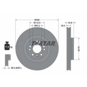 Original TEXTAR 92150605 Bremsscheiben 2 St&uuml;ck vorne f&uuml;r MERCEDES-BENZ