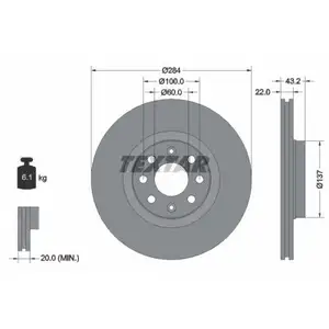 TEXTAR 92145803 Bremsscheiben 2 Stück FIAT TEXTAR 92145803 Bremsscheiben 2 Stück FIAT