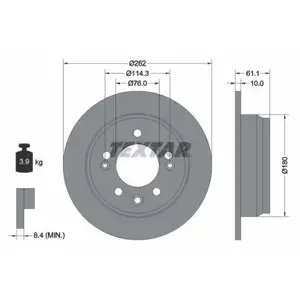 TEXTAR 92161703 Bremsscheiben 2 Stück KIA TEXTAR 92161703 Bremsscheiben 2 Stück KIA
