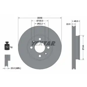 TEXTAR 92164703 Bremsscheiben 2 Stück für HYUNDAI TEXTAR 92164703 Bremsscheiben 2 Stück für HYUNDAI