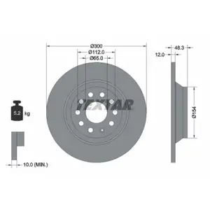 TEXTAR 92255403 Bremsscheiben 2 Stück VW TEXTAR 92255403 Bremsscheiben 2 Stück VW