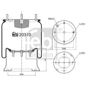 FEBI BILSTEIN 20310 Luftfederbalg für VOLVO FEBI BILSTEIN 20310 Luftfederbalg für VOLVO