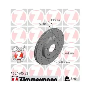 Original ZIMMERMANN 400.1405.52 Bremsscheiben 2 Stück für MERCEDES-BENZ Original ZIMMERMANN 400.1405.52 Bremsscheiben 2 Stück für MERCEDES-BENZ