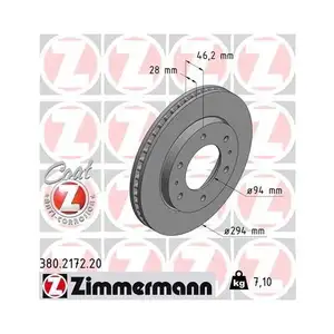 Zimmermann 380.2172.20 Bremsscheiben 2 Stück MITSUBISHI Zimmermann 380.2172.20 Bremsscheiben 2 Stück MITSUBISHI