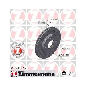 Original ZIMMERMANN 380.2166.52 Bremsscheiben 2 Stück für SMART Original ZIMMERMANN 380.2166.52 Bremsscheiben 2 Stück für SMART