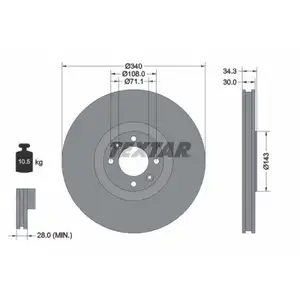 TEXTAR 92256903 Bremsscheiben 2 Stück CITROËN TEXTAR 92256903 Bremsscheiben 2 Stück CITROËN