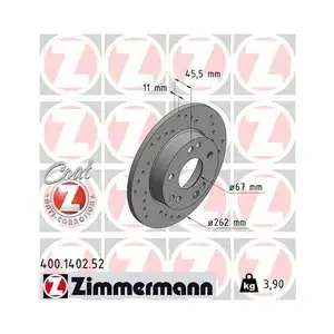 Original ZIMMERMANN 400.1402.52 Bremsscheiben 2 Stück für MERCEDES-BENZ Original ZIMMERMANN 400.1402.52 Bremsscheiben 2 Stück für MERCEDES-BENZ