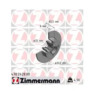 Original Zimmermann 470.2428.00 Bremsscheiben 2 St&uuml;ck f&uuml;r RENAULT