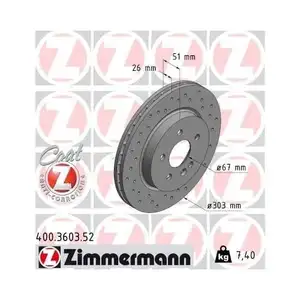 Original ZIMMERMANN 400.3603.52 Bremsscheiben 2 Stück für MERCEDES-BENZ Original ZIMMERMANN 400.3603.52 Bremsscheiben 2 Stück für MERCEDES-BENZ