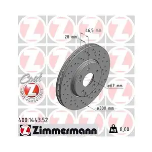 Original ZIMMERMANN 400.1443.52 Bremsscheiben 2 Stück für MERCEDES-BENZ Original ZIMMERMANN 400.1443.52 Bremsscheiben 2 Stück für MERCEDES-BENZ
