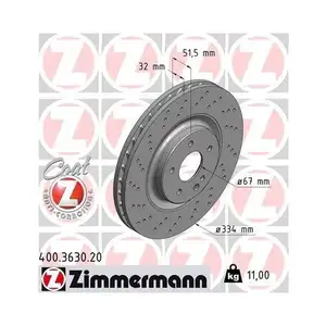 ZIMMERMANN 400.3630.20 Bremsscheiben 2 Stück für MERCEDES-BENZ ZIMMERMANN 400.3630.20 Bremsscheiben 2 Stück für MERCEDES-BENZ