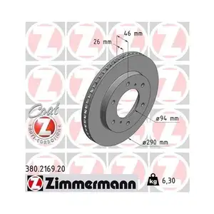 ZIMMERMANN 380.2169.20 Bremsscheiben 2 Stück MITSUBISHI ZIMMERMANN 380.2169.20 Bremsscheiben 2 Stück MITSUBISHI
