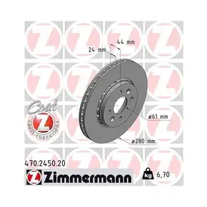 ZIMMERMANN 470.2450.20 Bremsscheiben 2 Stück DACIA ZIMMERMANN 470.2450.20 Bremsscheiben 2 Stück DACIA