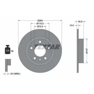 TEXTAR 92186403 Bremsscheiben 2 Stück hinten OPEL TEXTAR 92186403 Bremsscheiben 2 Stück hinten OPEL