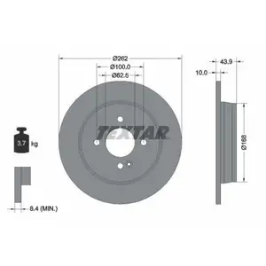 TEXTAR 92242203 Bremsscheiben 2 Stück KIA TEXTAR 92242203 Bremsscheiben 2 Stück KIA