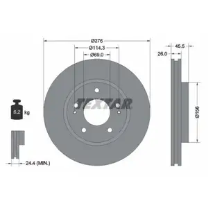 TEXTAR 92198203 Bremsscheiben 2 Stück vorne MITSUBISHI TEXTAR 92198203 Bremsscheiben 2 Stück vorne MITSUBISHI