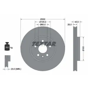 TEXTAR 92243303 Bremsscheiben 2 Stück vorne für OPEL TEXTAR 92243303 Bremsscheiben 2 Stück vorne für OPEL