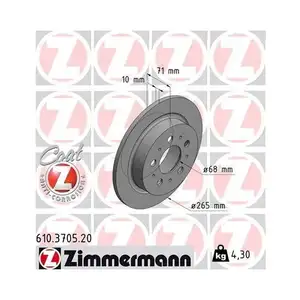 Zimmermann 610.3705.20 Bremsscheiben 2 St&uuml;ck f&uuml;r VOLVO