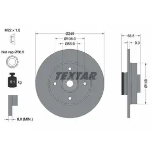 TEXTAR 92133303 Bremsscheiben 2 Stück hinten PEUGEOT TEXTAR 92133303 Bremsscheiben 2 Stück hinten PEUGEOT