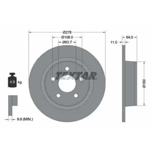 TEXTAR 92124903 Bremsscheiben 2 Stück hinten FORD TEXTAR 92124903 Bremsscheiben 2 Stück hinten FORD