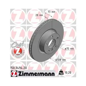 Original Zimmermann 150.3494.20 Bremsscheiben 2 Stück für BMW Original Zimmermann 150.3494.20 Bremsscheiben 2 Stück für BMW