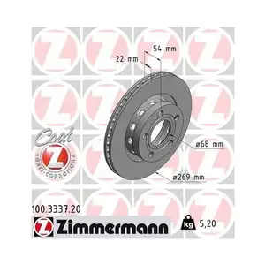 Zimmermann 100.3337.20 Bremsscheiben 2 Stück für VW AUDI Zimmermann 100.3337.20 Bremsscheiben 2 Stück für VW AUDI
