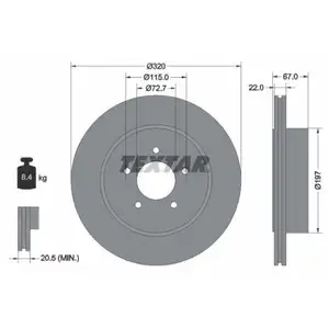 TEXTAR 92177205 Bremsscheiben 2 Stück hinten für CHRYSLER TEXTAR 92177205 Bremsscheiben 2 Stück hinten für CHRYSLER