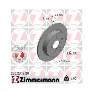 Zimmermann 230.2379.20 Bremsscheiben 2 Stück FIAT Zimmermann 230.2379.20 Bremsscheiben 2 Stück FIAT