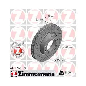 ZIMMERMANN 460.1520.20 Bremsscheiben 2 Stück für PORSCHE ZIMMERMANN 460.1520.20 Bremsscheiben 2 Stück für PORSCHE