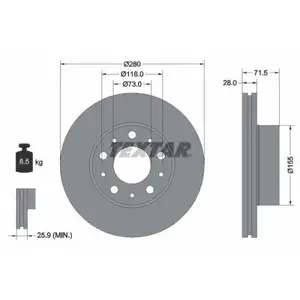 TEXTAR 92286103 Bremsscheiben 2 Stück vorne für FIAT TEXTAR 92286103 Bremsscheiben 2 Stück vorne für FIAT