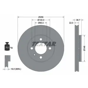 TEXTAR 92287003 Bremsscheiben 2 Stück vorne für VW TEXTAR 92287003 Bremsscheiben 2 Stück vorne für VW