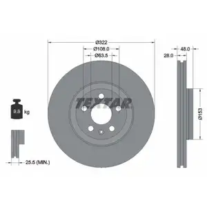 TEXTAR 92287405 Bremsscheiben 2 Stück vorne VOLVO TEXTAR 92287405 Bremsscheiben 2 Stück vorne VOLVO