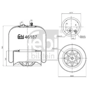 FEBI BILSTEIN 46187 Luftfederbalg für MERCEDES-BENZ FEBI BILSTEIN 46187 Luftfederbalg für MERCEDES-BENZ